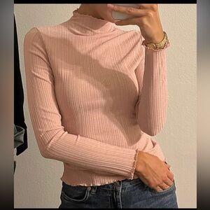 Zara Light Pink Long-sleeve Fitted Shirt